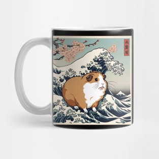 Vintage Funny Guinea Pig Adorable Guinea Pig Mom in the Great Wave Mug